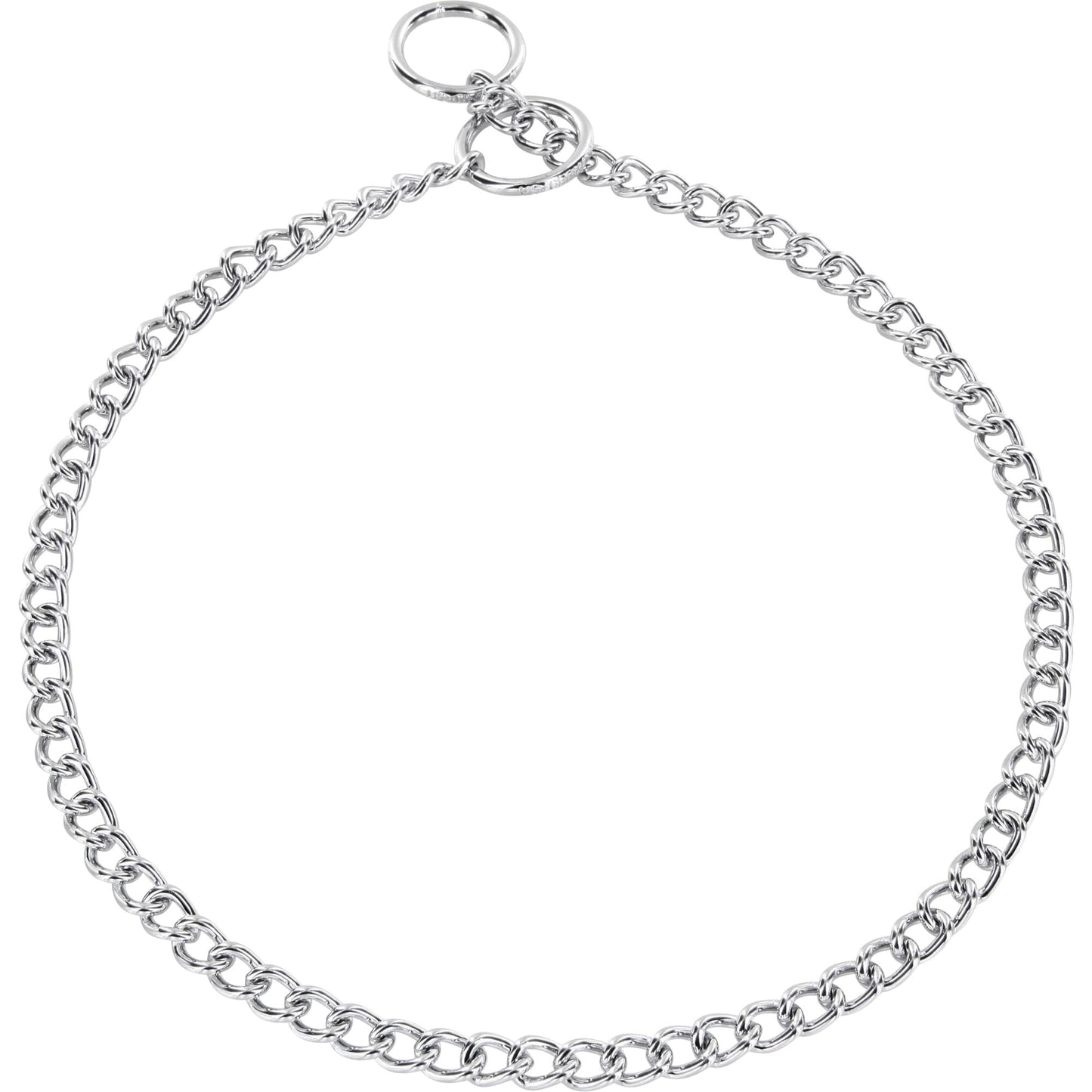 Herm Sprenger - Choke Chain Collar - Round Links - Chrome, 2 mm Gauge 2mm x 26" (65cm) Collars, Choke Chain Dog Collars Dogline