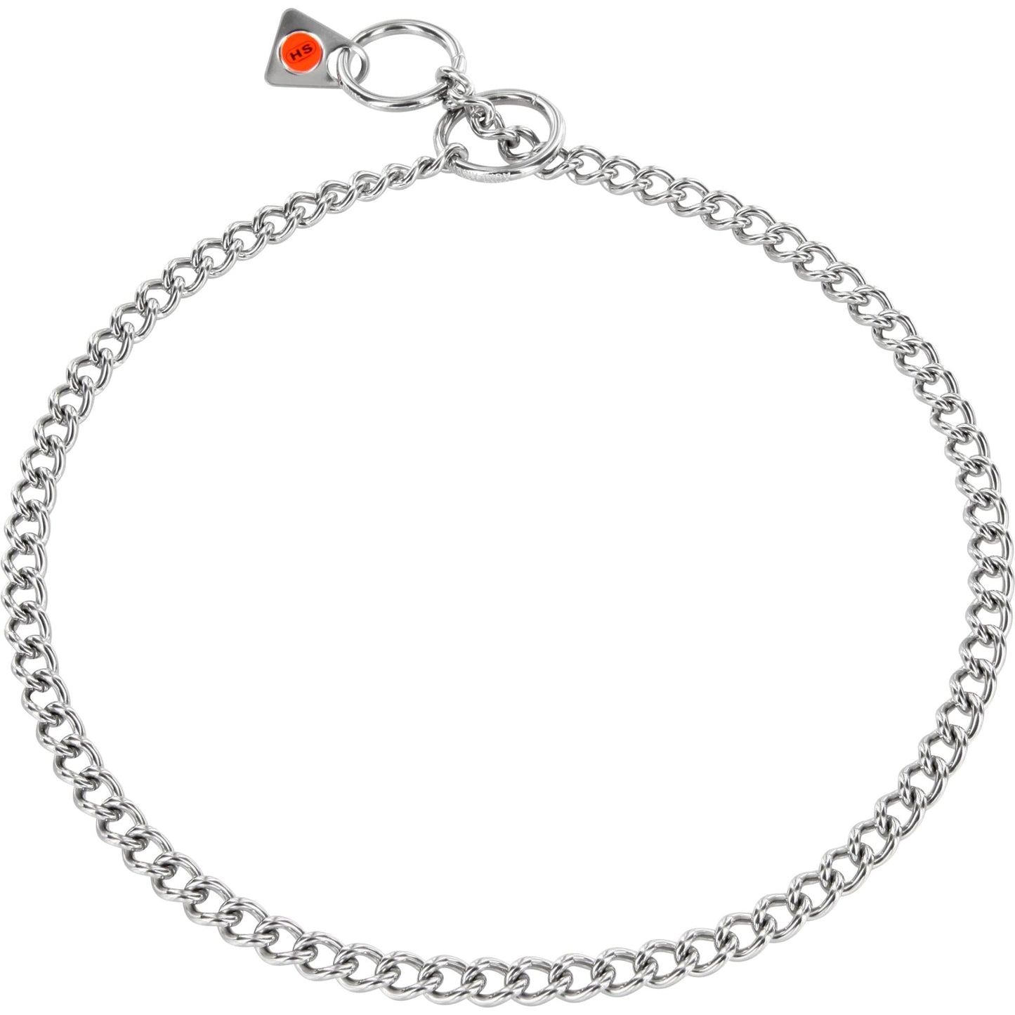 Herm Sprenger - Slide Chain Collar - Short Round Links - Stainless Steel, 2 mm Gauge 2mm x 26" (65cm) Collars, Choke Chain Dog Collars Dogline
