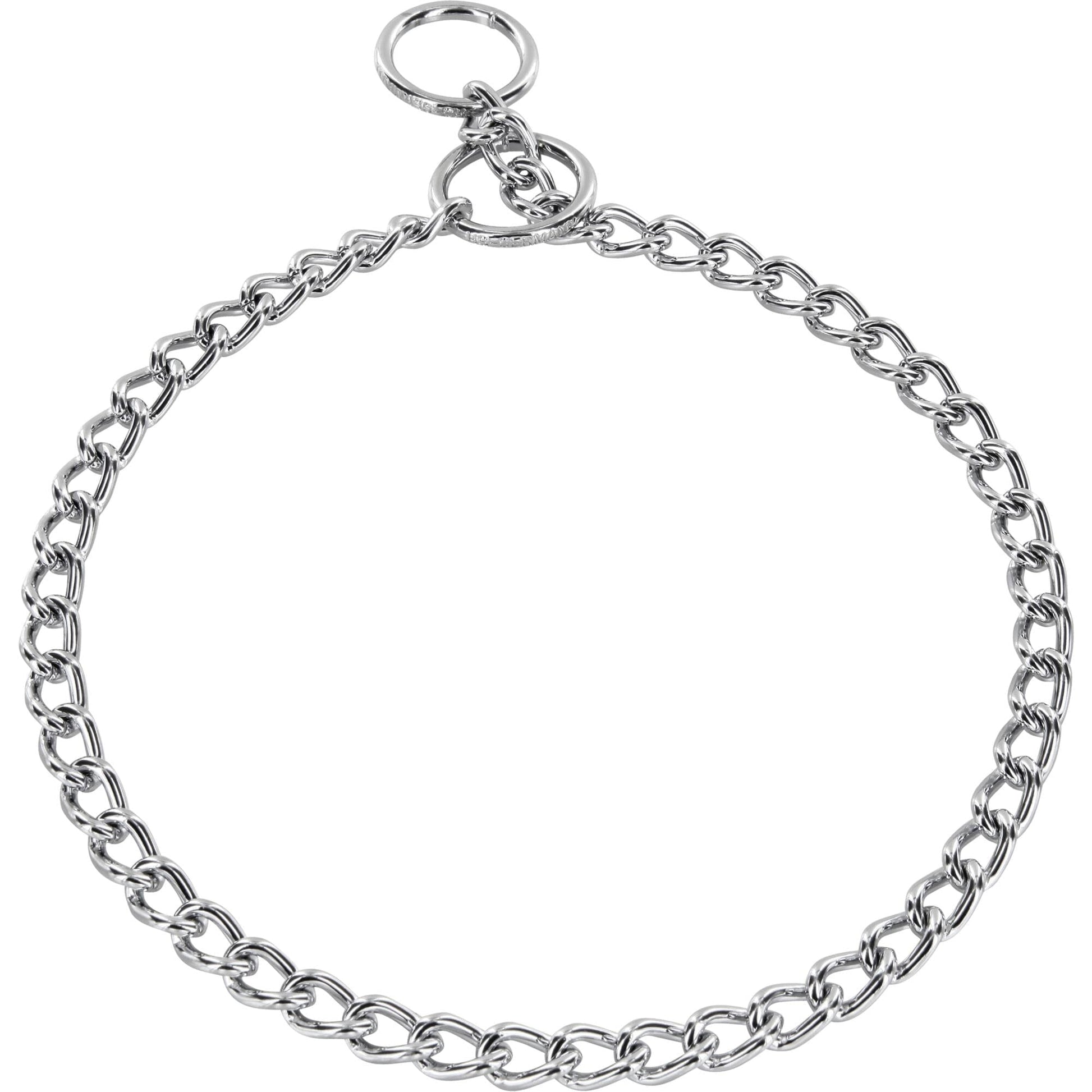 Herm Sprenger - Choke Chain Collar - Short Round Links - Chrome, 2.5 mm Gauge 2.5 mm x 28" (70cm) Collars, Choke Chain Dog Collars Dogline