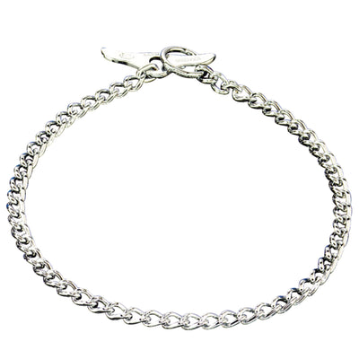 Herm Sprenger - Chain Collar with Toggle-Closure - Round Links - Chrome, 2.5 mm Gauge 2.5mm x 26" (65cm) Collars, Choke Chain Dog Collars Dogline