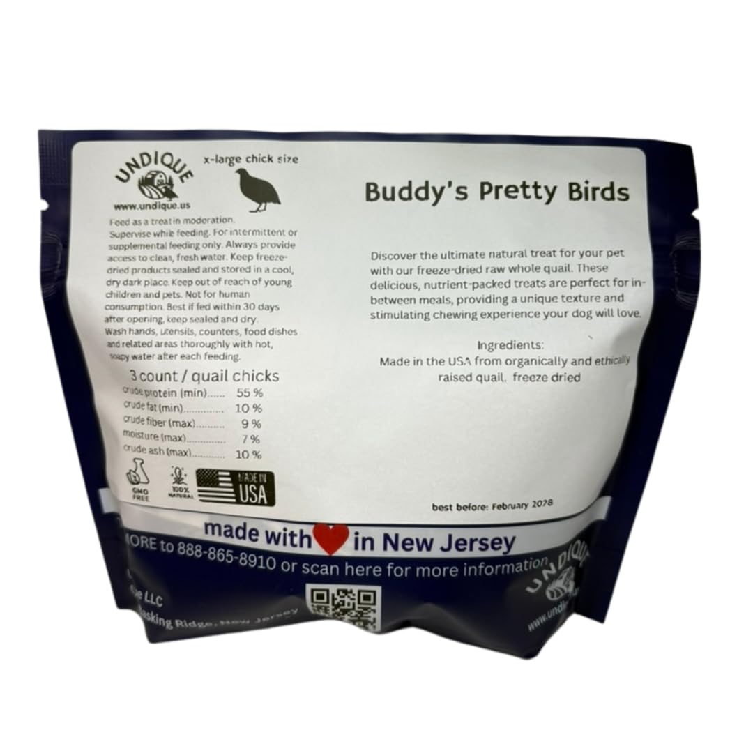 Buddy's Pretty Birds Whole Quail Chicks XL, 3 Count Quailz.com by Undique LLC