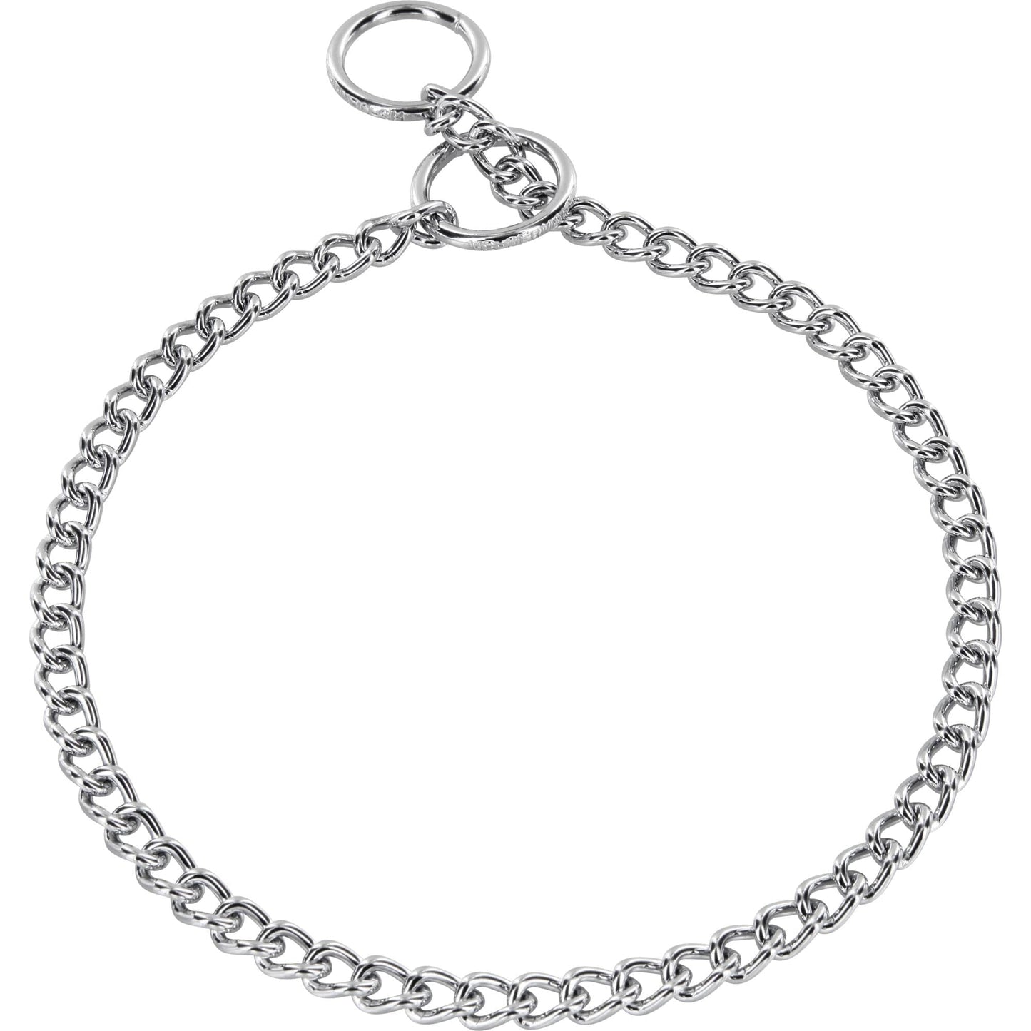 Herm Sprenger - Choke Chain Collar - Round, Narrow Links - Chrome, 3 mm Collars, Choke Chain Dog Collars Dogline