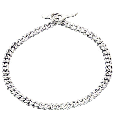 Herm Sprenger - Chain Collar with Toggle-Closure - Flat Polished, Narrow Links - Chrome, 3 mm Collars, Choke Chain Dog Collars Dogline