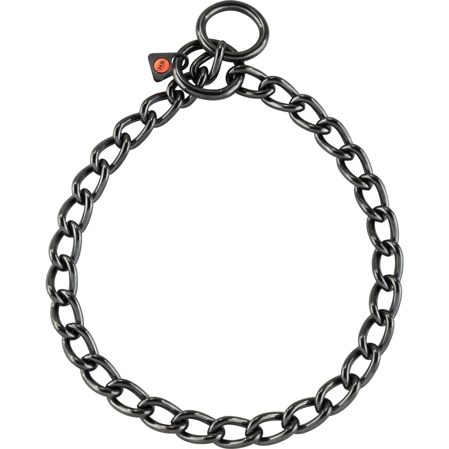 Herm Sprenger - Slide Chain Collar - Short Links - Black Stainless Steel, 4 mm Collars, Choke Chain Dog Collars Dogline