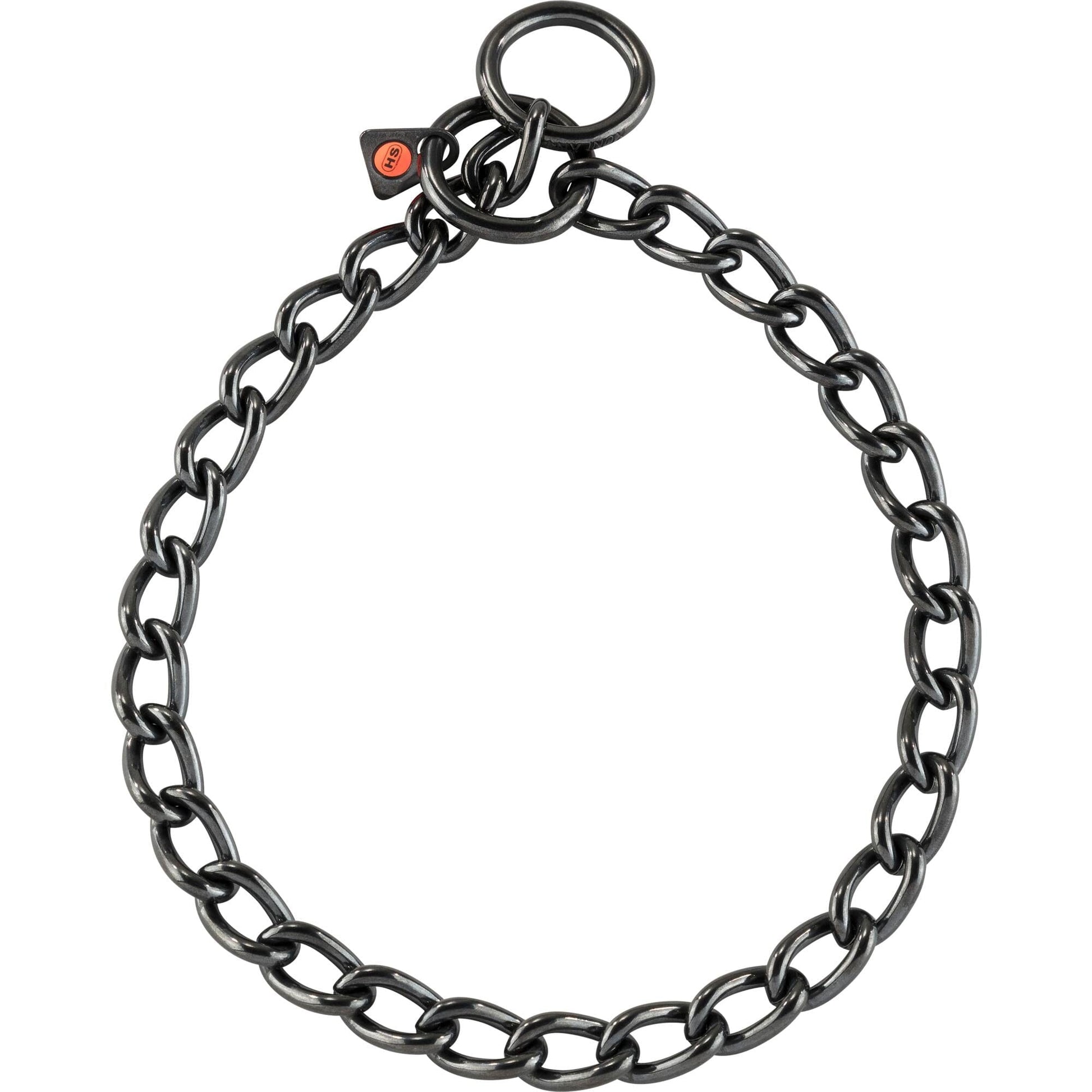 Herm Sprenger - Slide Chain Collar - Short Links - Black Stainless Steel, 4 mm Collars, Choke Chain Dog Collars Dogline
