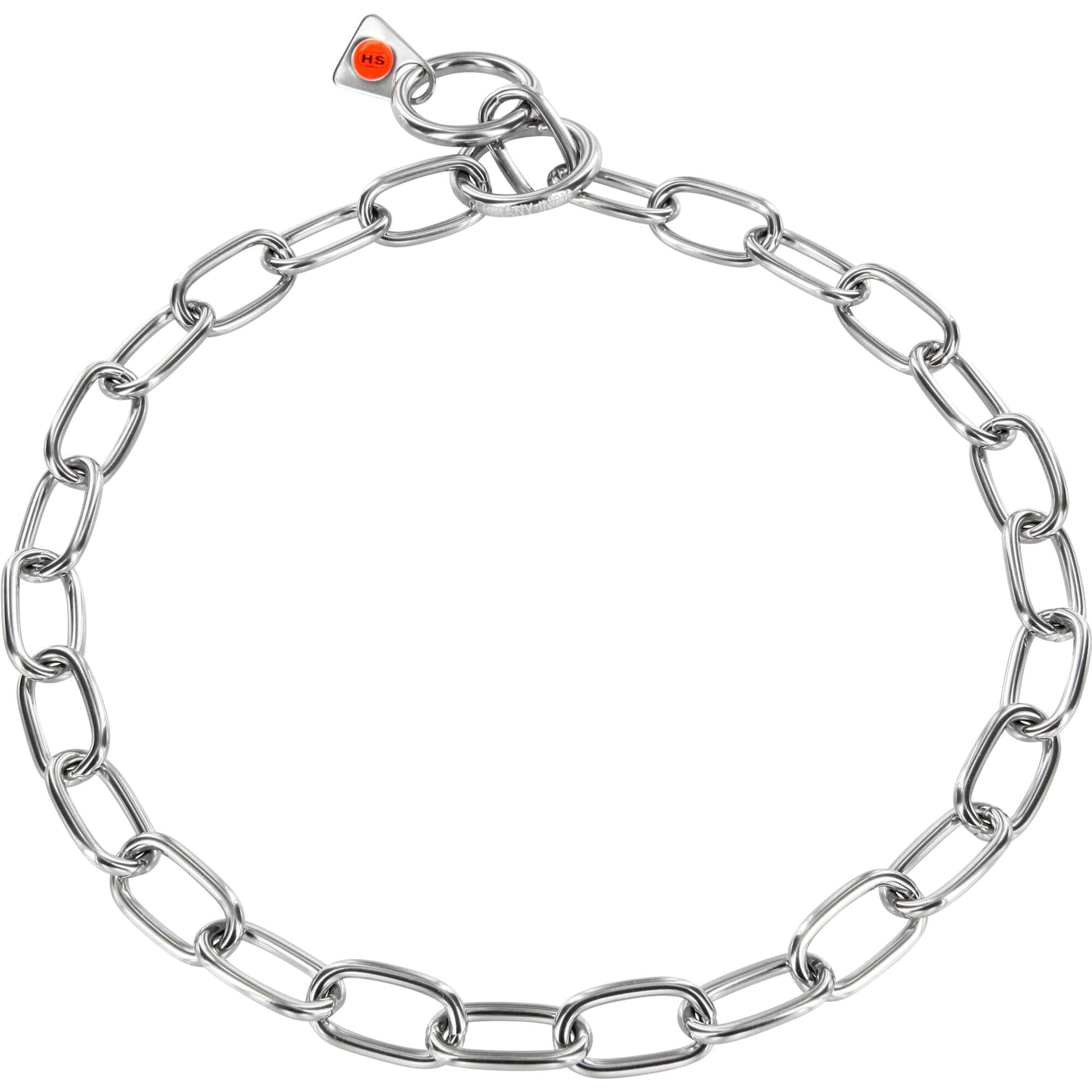 Herm Sprenger - Short Link Fur Saver Collar - Stainless Steel Gauge 3mm X 28" (71cm) Collars, Choke Chain Dog Collars Dogline