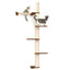 The Crow's Nest - A Wall Cat Scratcher with Hammock English Chestnut Bamboo Natural Canvas 4-Tier 16" Cat Condo Catastrophic Creations