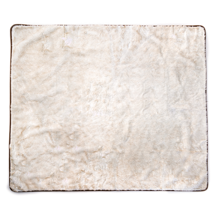 PupProtector™ Summer Short Fur Waterproof Throw Blanket - White with Brown Accents Dog Blanket Paw