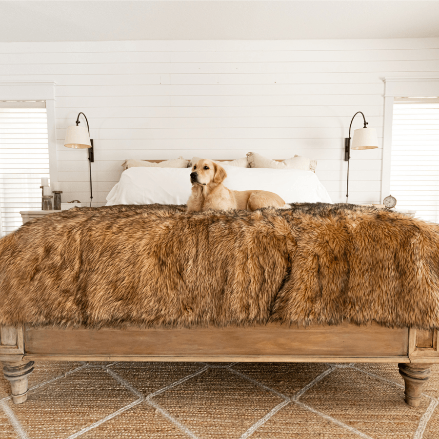 PupProtector™ Waterproof Throw Blanket - Sable Tan Dog Blanket Paw
