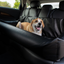 PupProtector™ Faux Cool-to-Touch Vegan Leather Memory Foam Dog Car Bed - Black Travel Paw.com