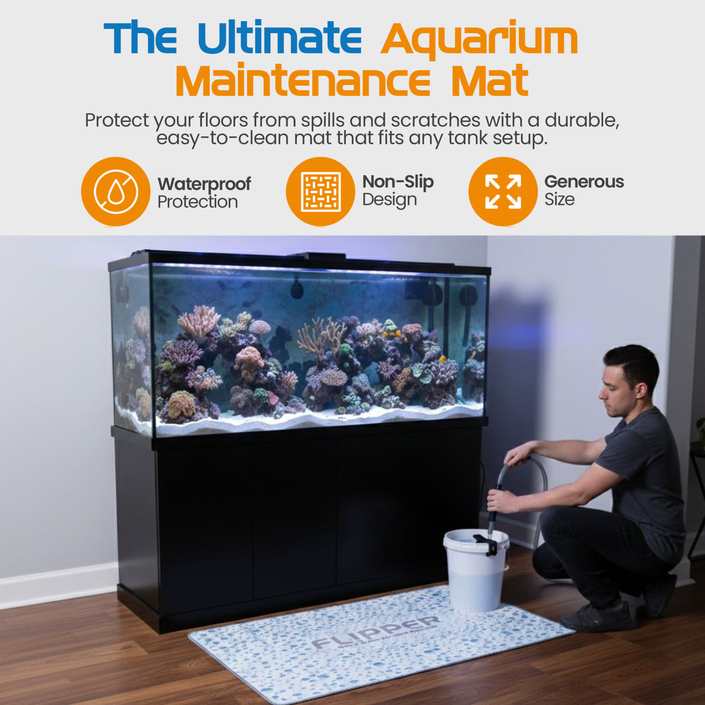 Flipper Aquarium Splash Mat Aquarium Cleaning Supplies Flipper Aquarium Products