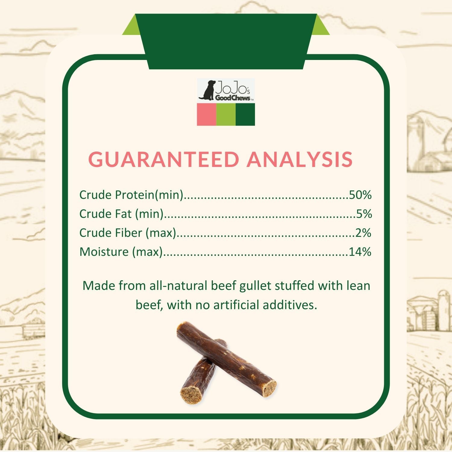 All-Natural Beef Stuffed Gullet Dog Treats – Protein-Packed Chews – 6 Inches (25/Case) Dog Treats American Pet Supplies