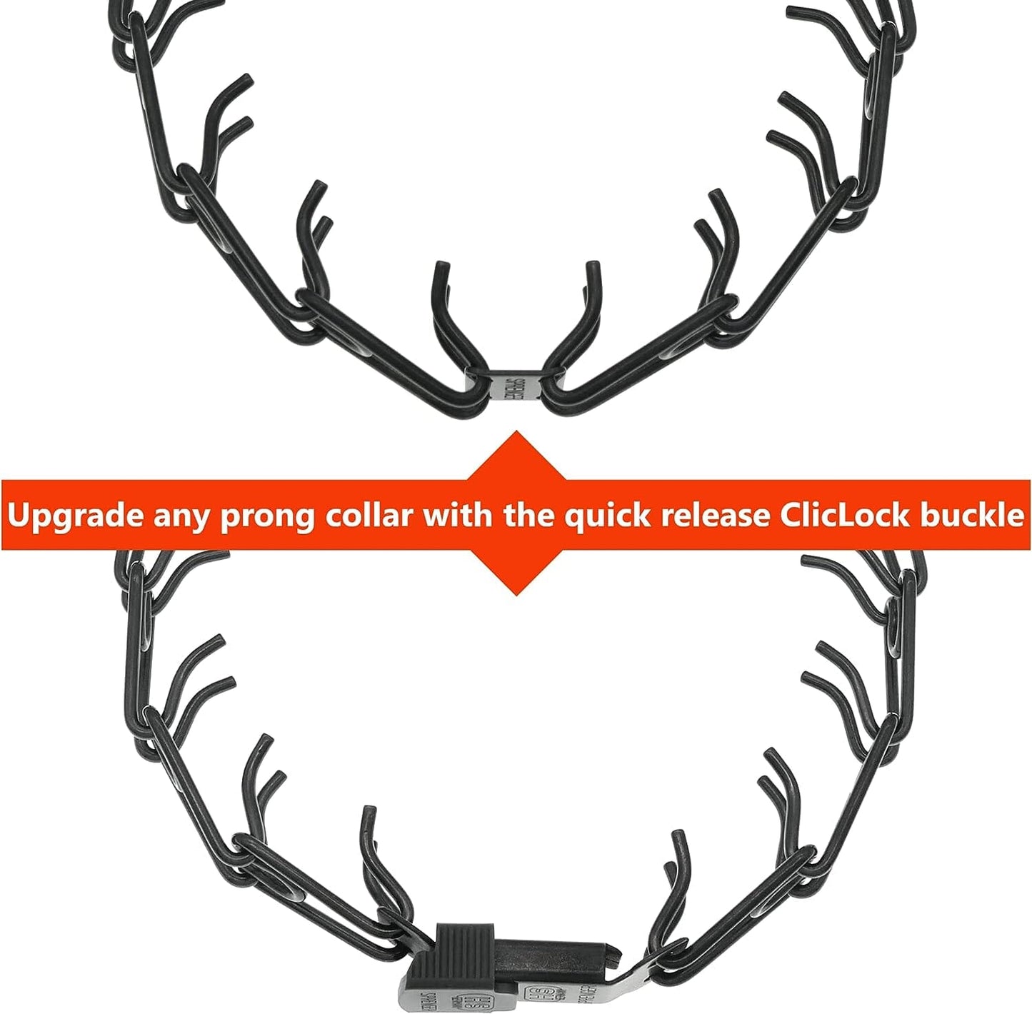Herm Sprenger - ClicLock Quick Release Buckle - Black Stainless Steel Collars, Prong/Pinch Dog Collars Dogline