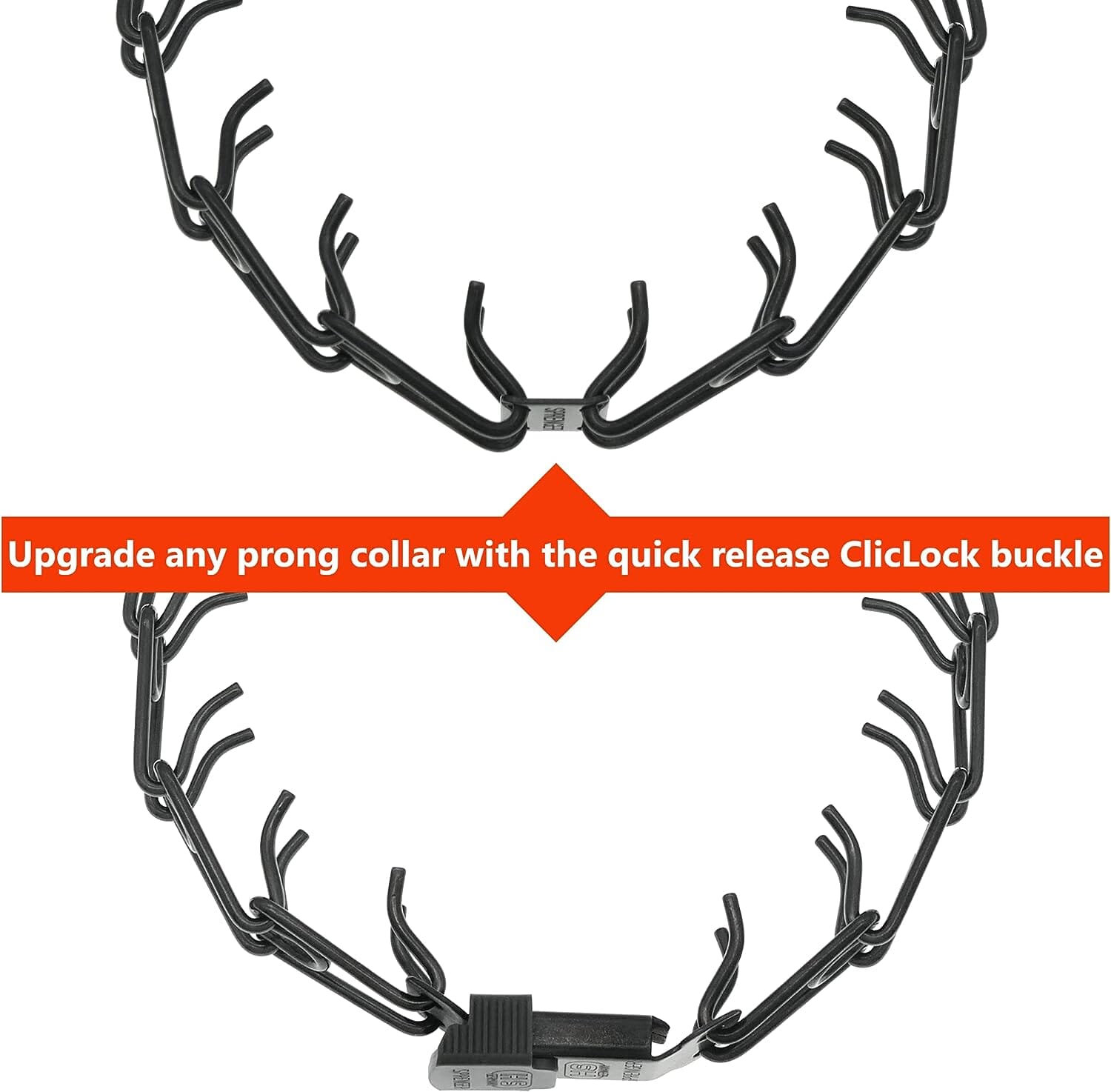 Herm Sprenger - ClicLock Quick Release Buckle - Black Stainless Steel Collars, Prong/Pinch Dog Collars Dogline