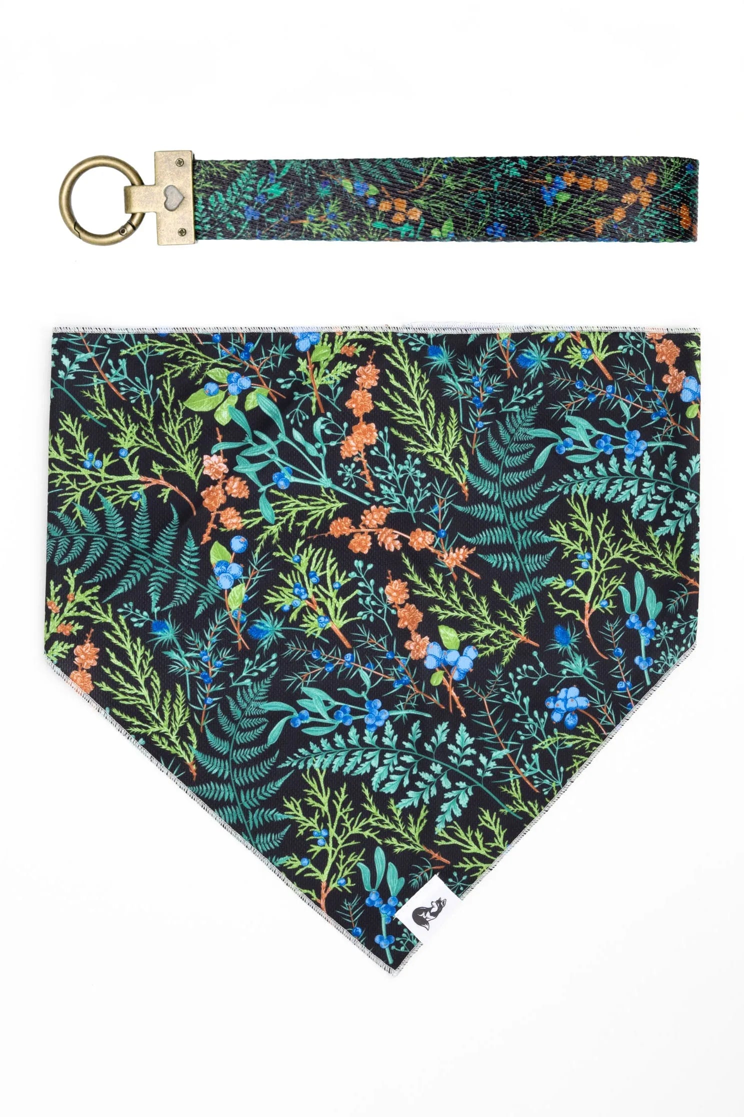 Magical Fern Forest Dog Bandana & Matching Keychain XL bandana Aria the Fox