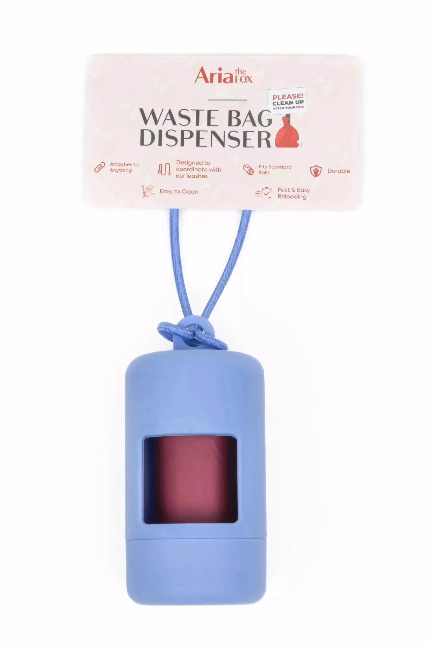Cornflower Blue Waste Bag Dispenser Pet Waste Bag Dispenser Aria the Fox