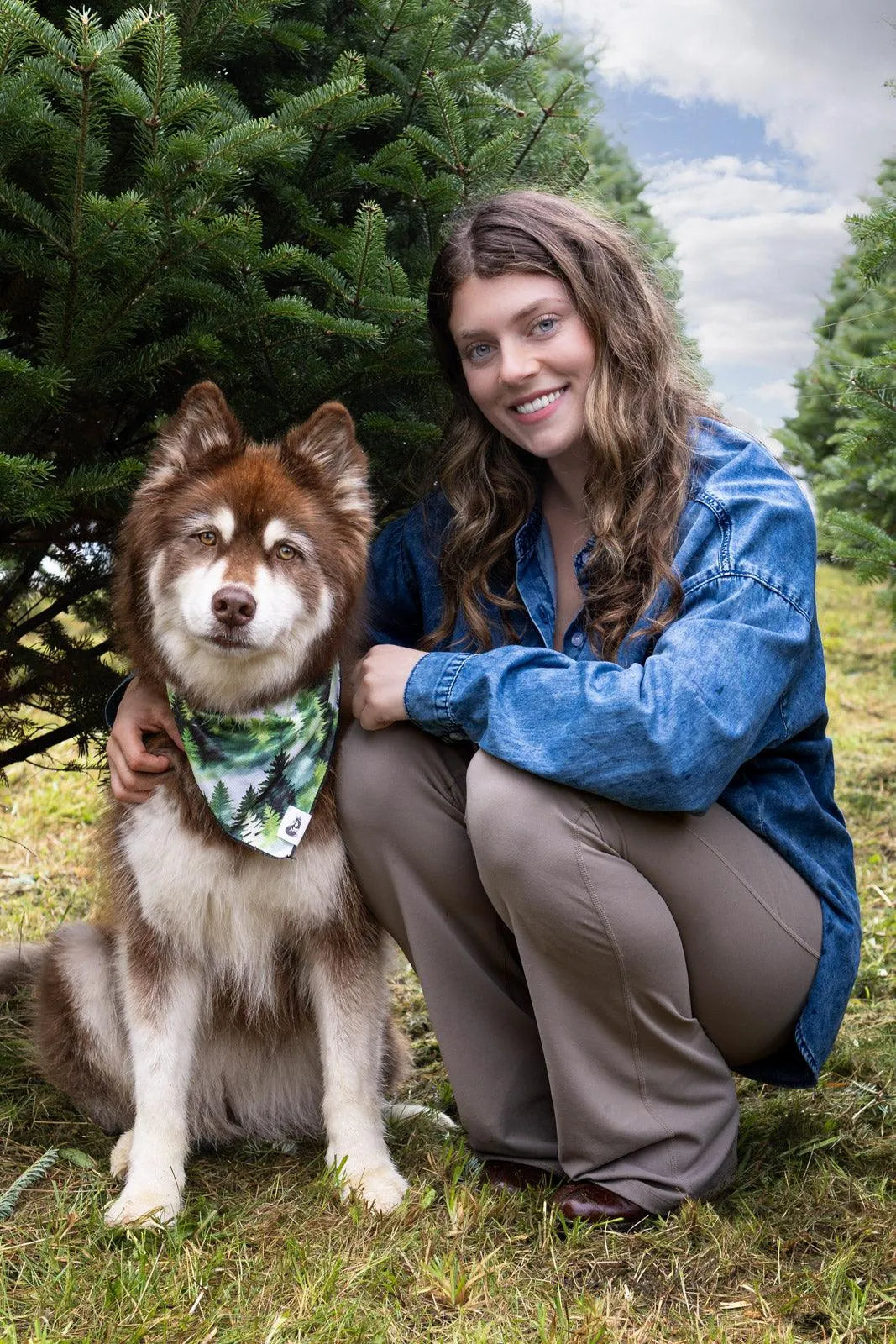 Evergreen Explorer Dog Bandana & Matching Keychain bandana Aria the Fox