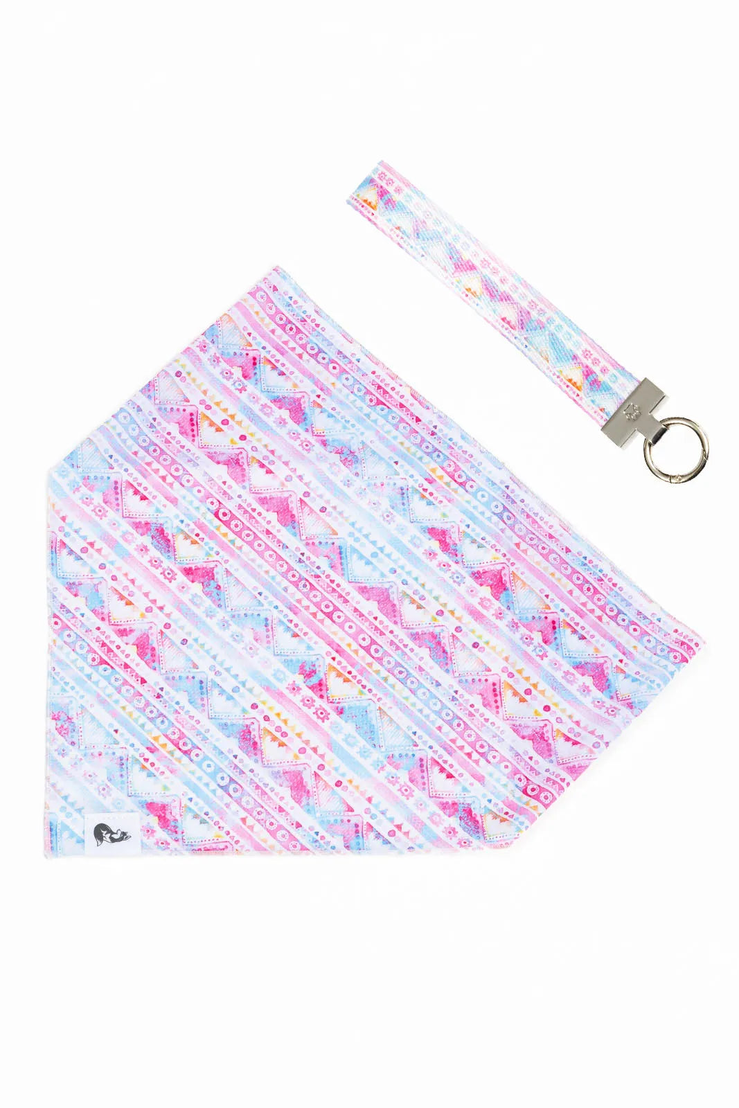 Pink and Blue Tribal Dog Bandana & Matching Keychain XL bandana Aria the Fox