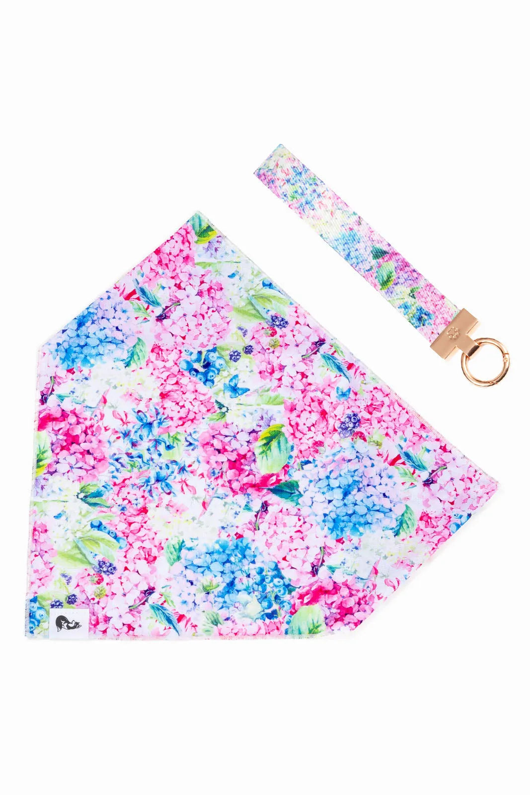 Hydrangea Haven Dog Bandana & Matching Keychain bandana Aria the Fox