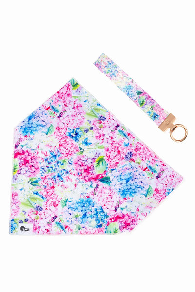Hydrangea Haven Dog Bandana & Matching Keychain bandana Aria the Fox
