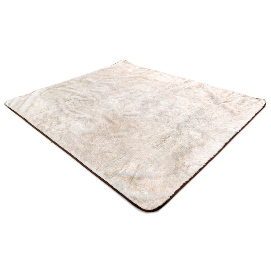 PupProtector™ Summer Short Fur Waterproof Throw Blanket - White with Brown Accents Dog Blanket Paw