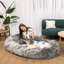 PupCloud™ Human-Size Faux Fur Memory Foam Dog Bed - Charcoal Grey Paw