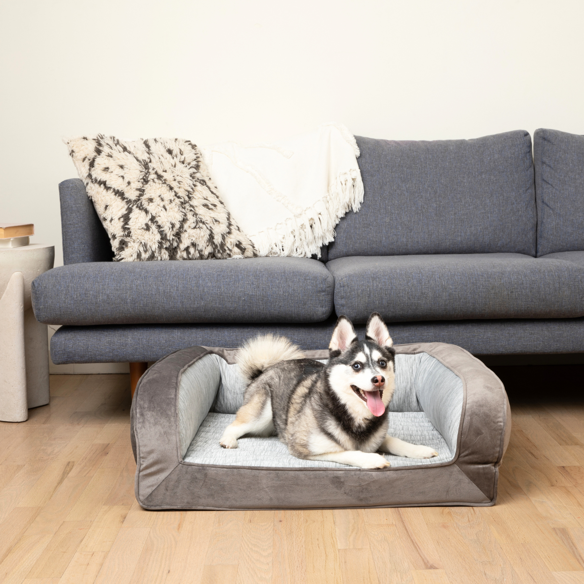 PupChill™ Cooling Bolster Dog Bed Paw