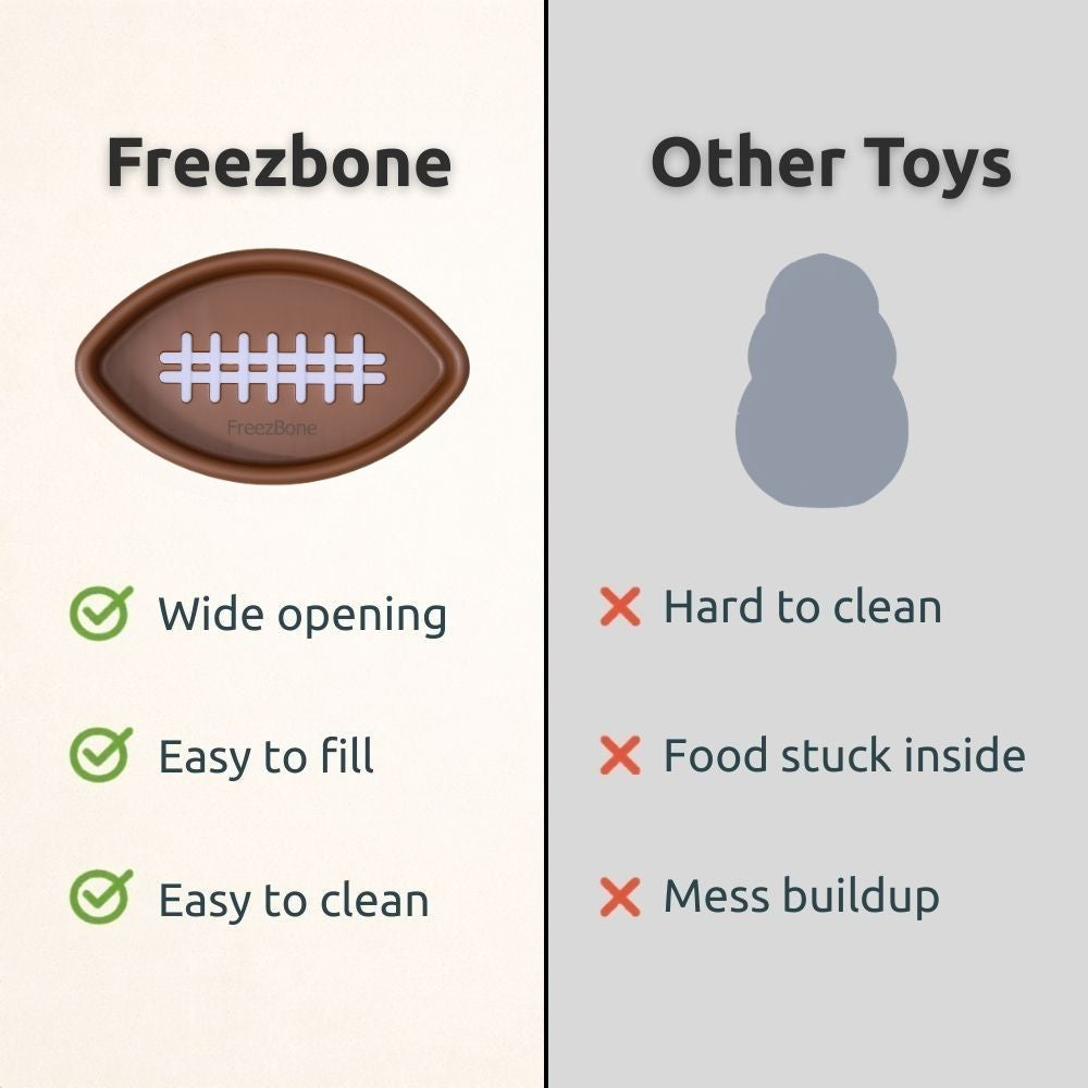 FreezFootball - Tough Enrichment Football Toy Freezbone