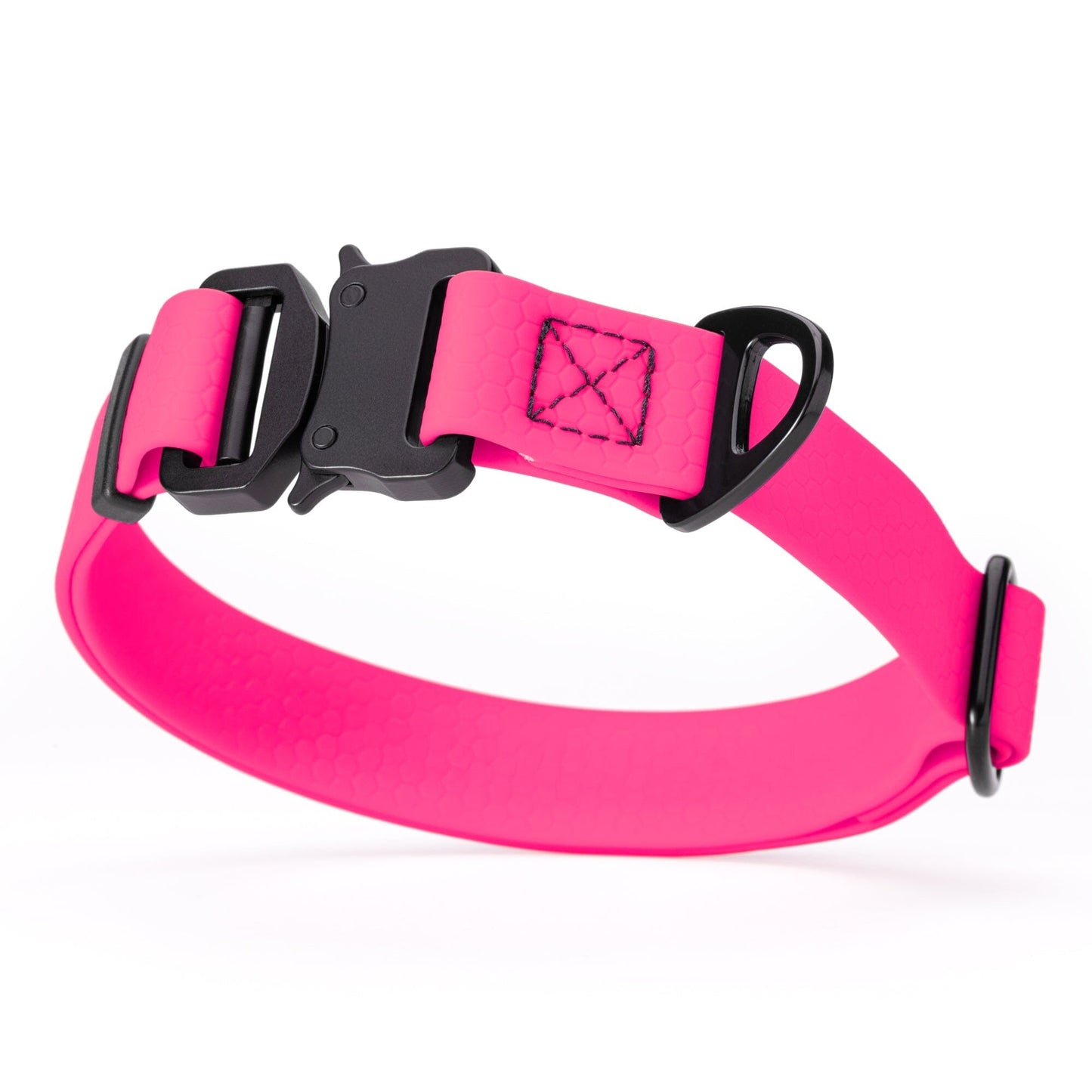 Waterproof Dog Collar with Metal Stab-Lock Buckle Passionfruit Pink Dog Collars Dogline
