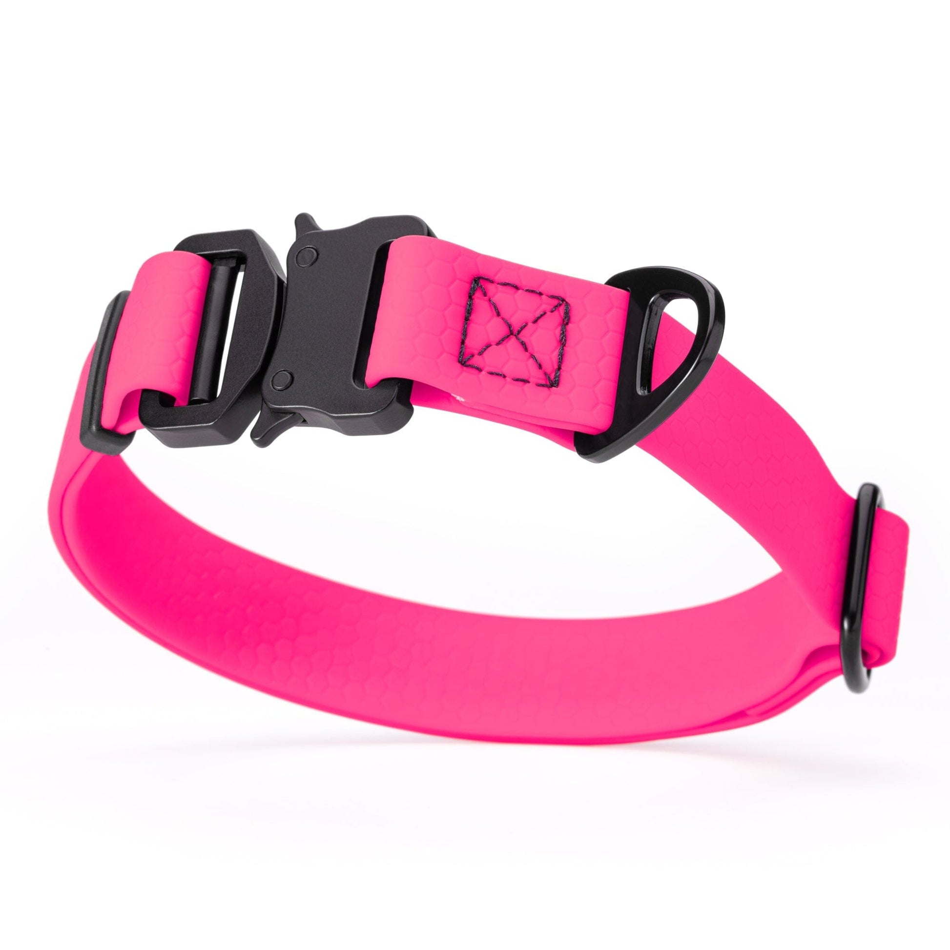 Waterproof Dog Collar with Metal Stab-Lock Buckle Passionfruit Pink Dog Collars Dogline
