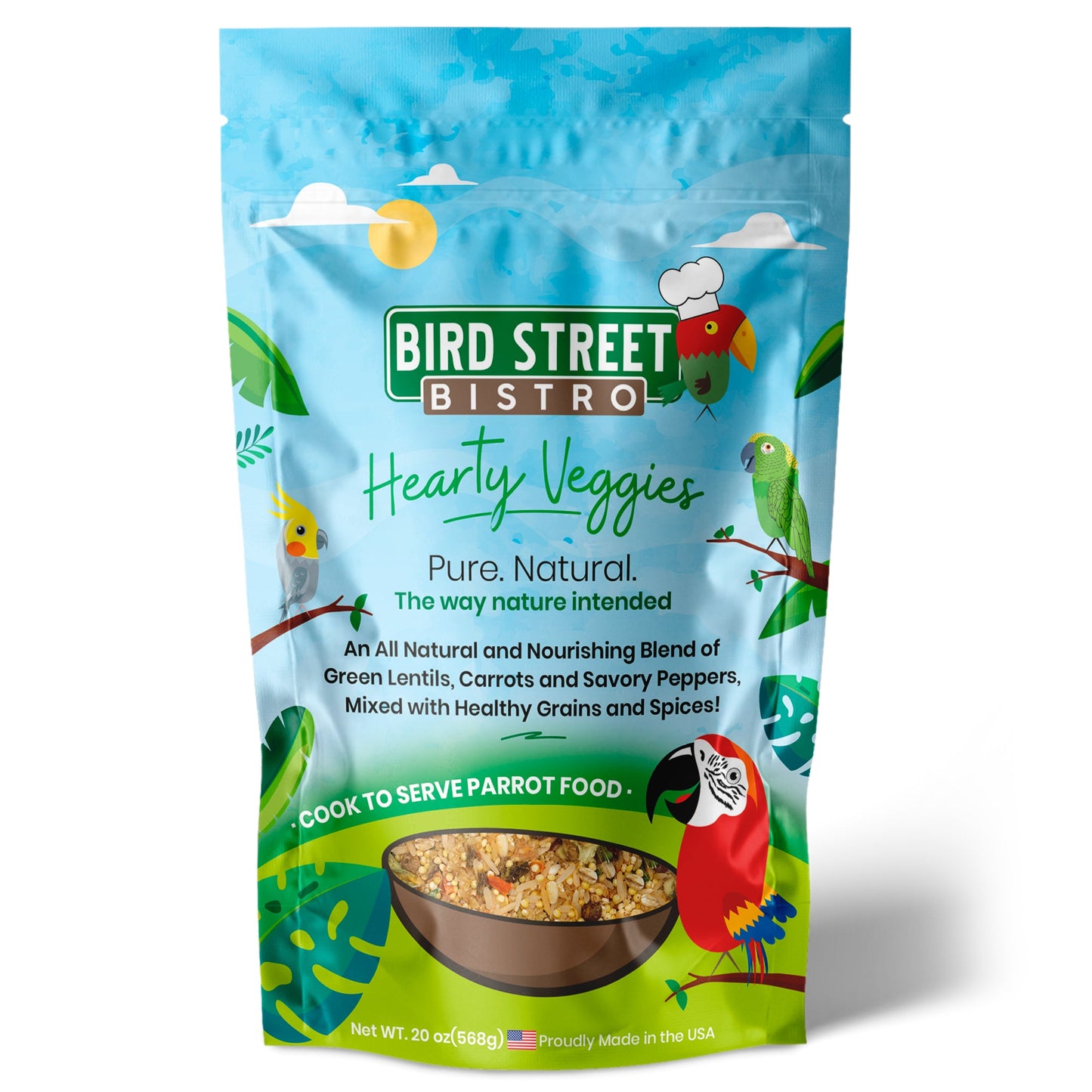 Hearty Veggies 20 oz Parrot Food Bird Street Bistro