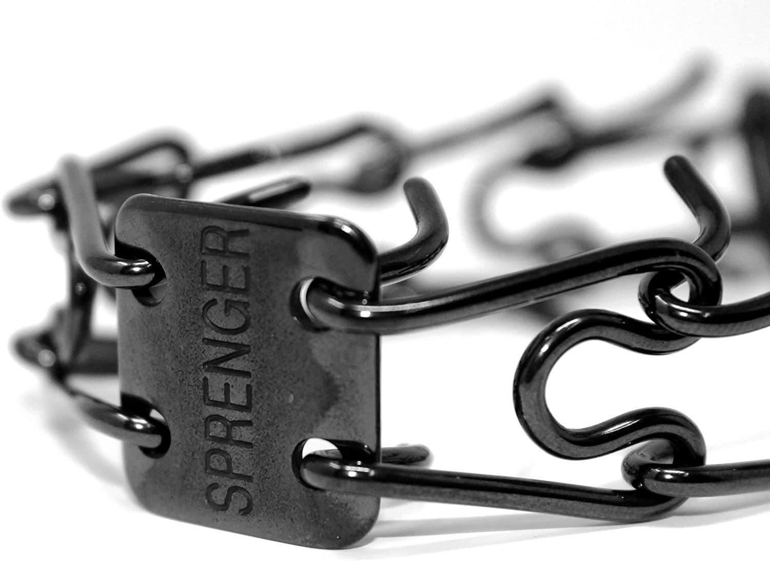 Herm Sprenger Black Stainless Steel Prong Dog Training Collar with Swivel Collars, Prong/Pinch Dog Collars Dogline