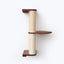 Wall Mounted Cat Climbing Pole - Sisal English Chestnut Bamboo 2-Tier Leaf Shelf No Cork Pad Cat Scratcher Catastrophic Creations