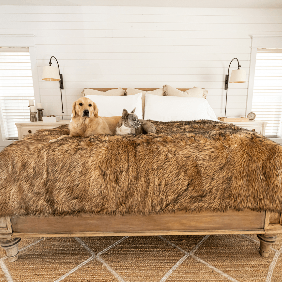 PupProtector™ Waterproof Throw Blanket - Sable Tan Dog Blanket Paw