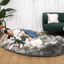 PupCloud™ Human-Size Faux Fur Memory Foam Dog Bed - Charcoal Grey Paw