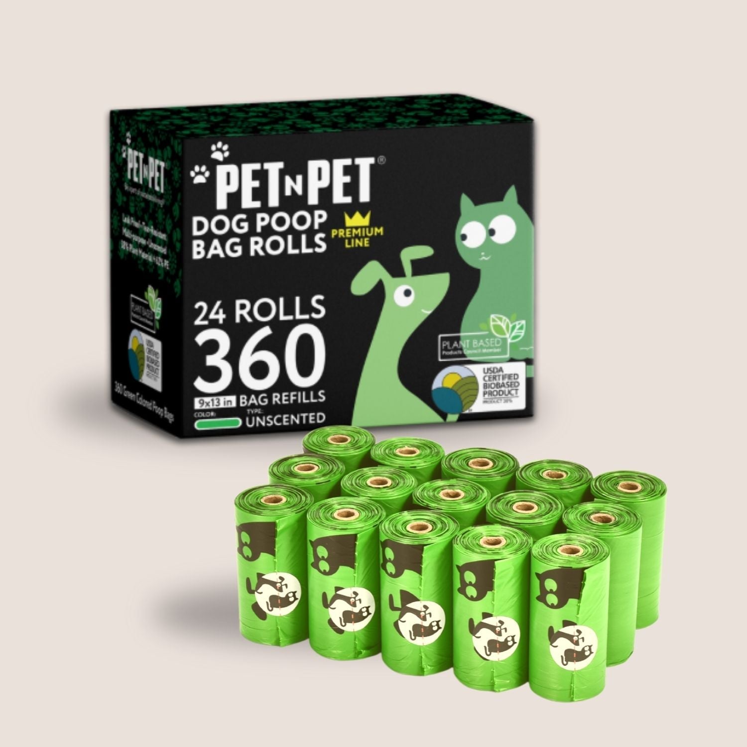 Premium Poop Bags with Dispenser 360 Bags Pet Waste Bags Pet N Pet ®