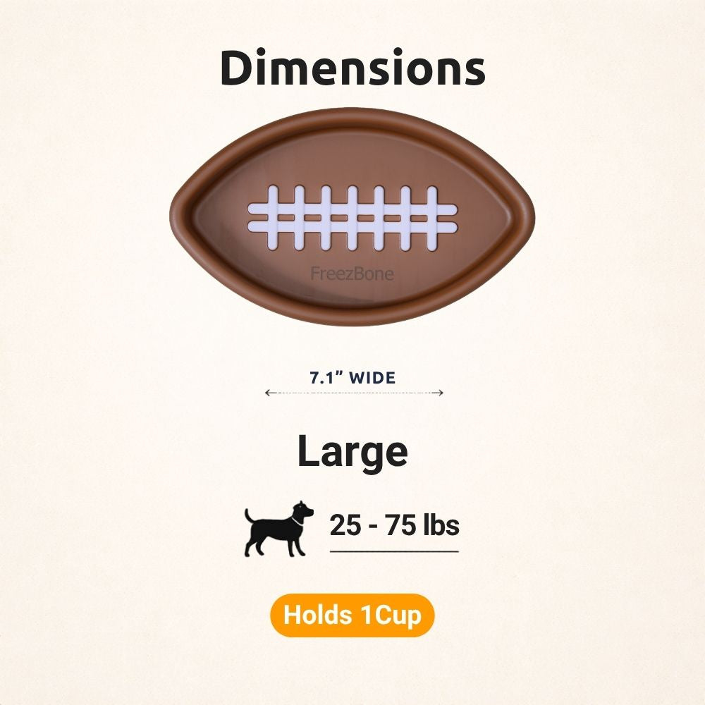 FreezFootball - Tough Enrichment Football Toy Freezbone