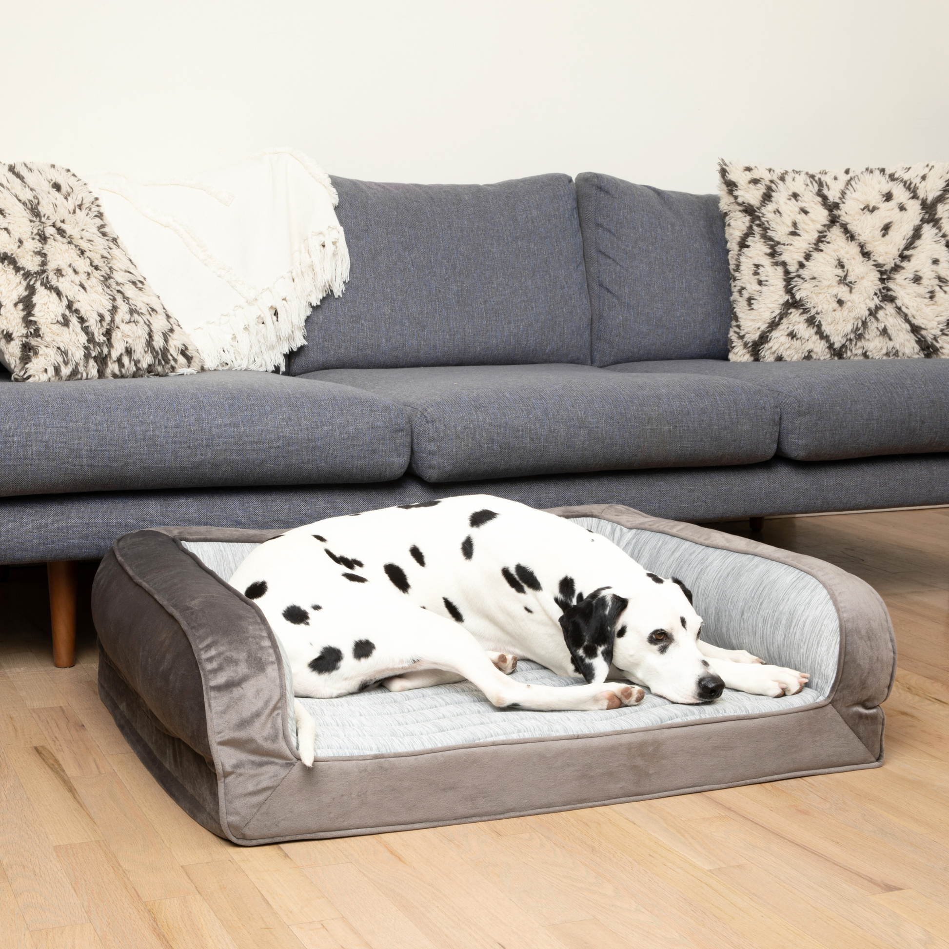 PupChill™ Cooling Bolster Dog Bed Paw