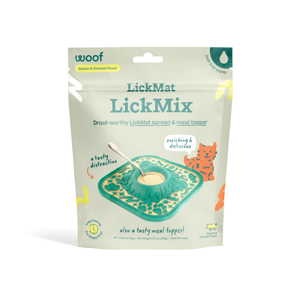 LickMat LickMix - Bacon & Cheese Woof