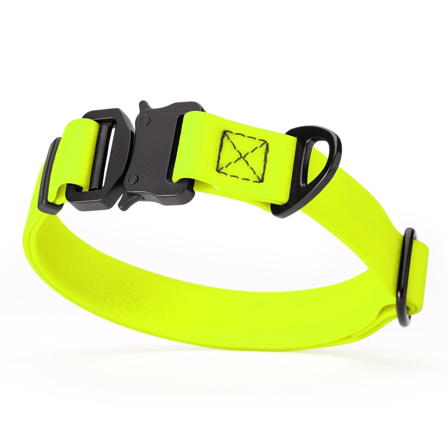 Waterproof Dog Collar with Metal Stab-Lock Buckle Safety Yellow Dog Collars Dogline