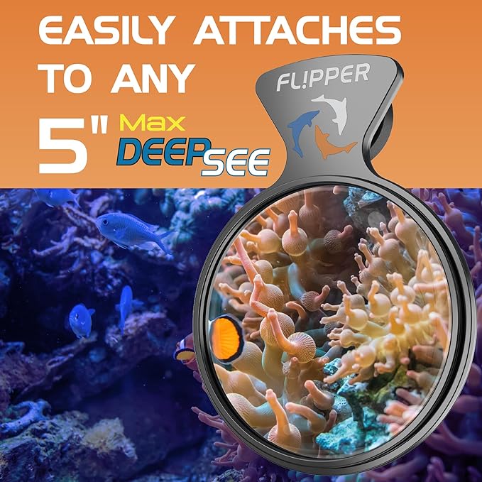 DeepSee Viewer Black Max 5" - Orange Filter Aquarium Viewer Flipper Aquarium Products