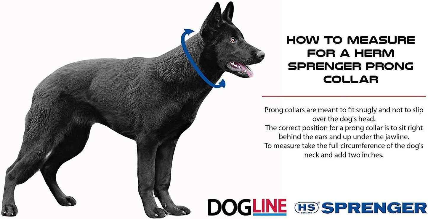Herm Sprenger Black Stainless Steel Prong Dog Training Collar with Swivel Collars, Prong/Pinch Dog Collars Dogline