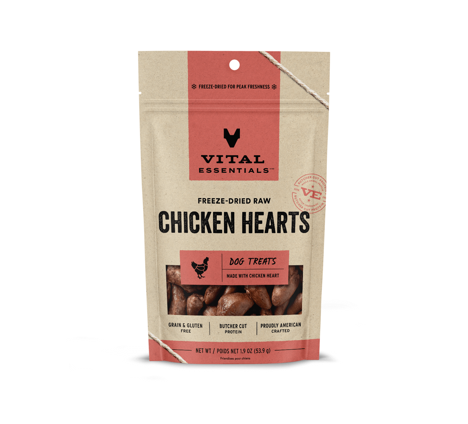 Vital Essentials Chicken Hearts FD Dog Treats 1.9 oz Vital Essentials