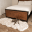 PupRug® Runner Faux Fur Memory Foam Dog Bed - Curve White with Brown Accents Dog Beds Paw