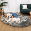 PupCloud™ Human-Size Faux Fur Memory Foam Dog Bed - Charcoal Grey Paw