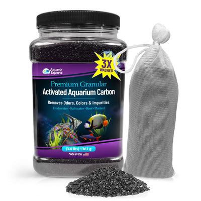 Premium Activated Carbon - Aquarium Filter Charcoal Media - Removes Water Odors & Discoloration 3 Pounds Activated Carbon Aquatic Experts
