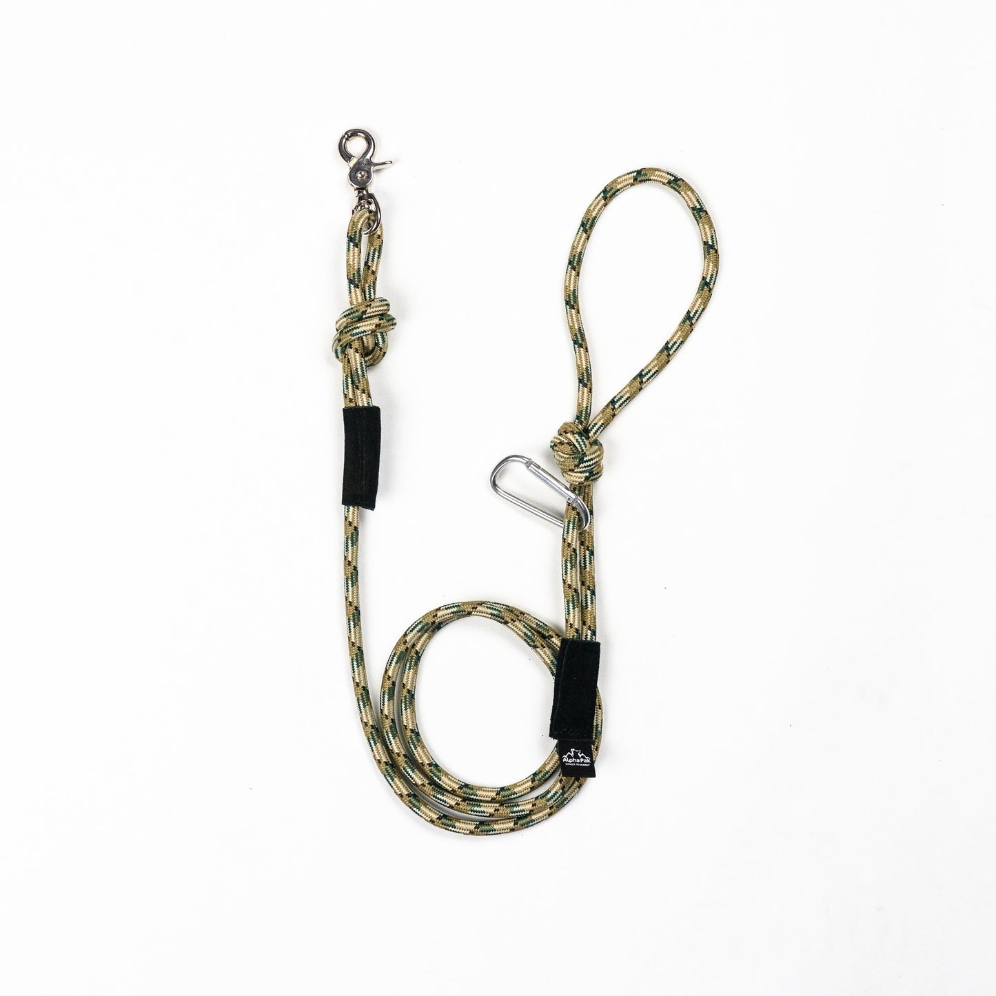 7MM Adventure Kernmantle Rope Dog Leash 65in Tan Gold Green CLIMBING ROPE LEASH Alpha Pak