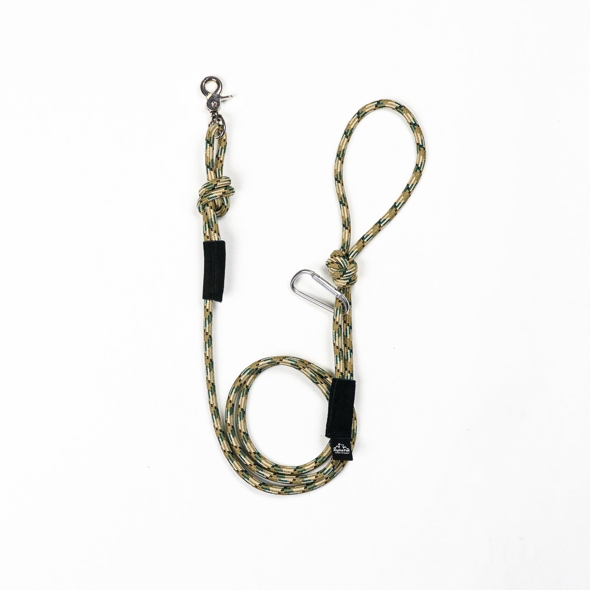 7MM Adventure Kernmantle Rope Dog Leash 65in Tan Gold Green CLIMBING ROPE LEASH Alpha Pak