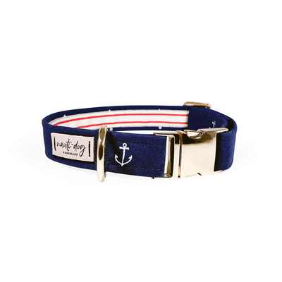 Anchors Away Nautical Buckle & Martingale Dog Collar Dog Collars Nauti-dog Handmade