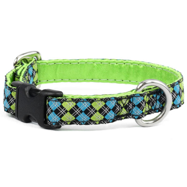 5/8″ Argyle Turquoise and Green Martingale Dog Collar 2 Hounds Design